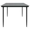 vidaXL Table à dîner de jardin Noir 200x100x74cm Acier et verre trempé