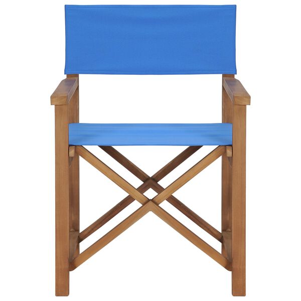 vidaXL Chaises de metteur en sc&egrave;ne lot de 2 Bois de teck massif Bleu