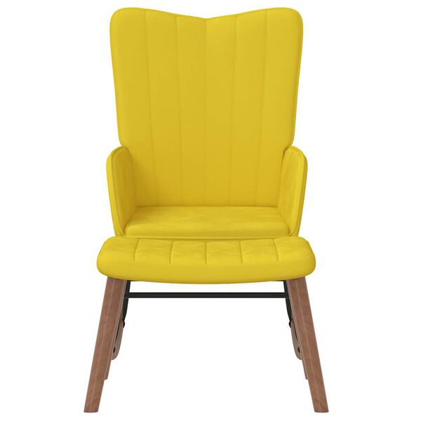 vidaXL Chaise &agrave; bascule avec repose-pied Jaune moutarde Velours
