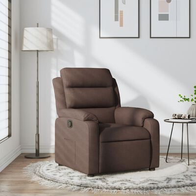 vidaXL Fauteuil inclinable Marron foncé Tissu