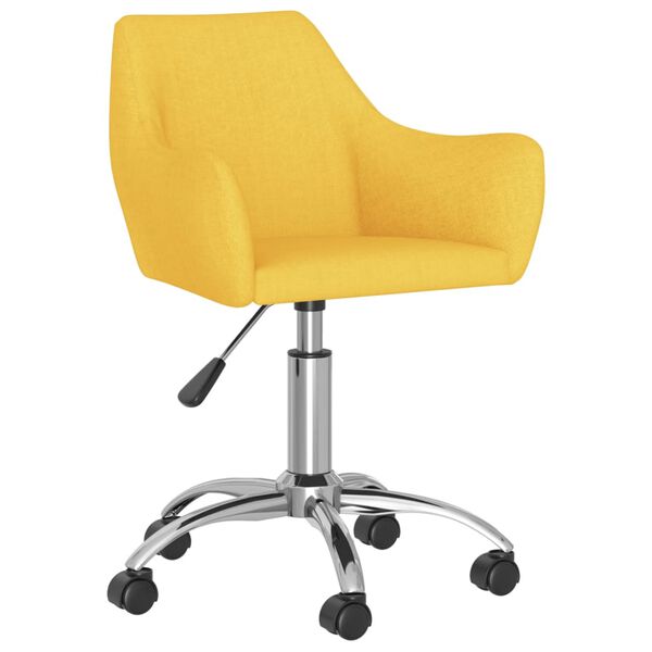 vidaXL Chaises pivotantes &agrave; manger lot de 6 jaune tissu