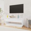 vidaXL Meuble TV blanc brillant 102x41x44 cm bois d'ingénierie
