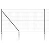 vidaXL Cl&ocirc;ture Euro avec des Pointes 25 x 1,2 m Acier recouvert de PVC