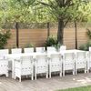 vidaXL Ensemble de salle &agrave; manger pour jardin 15 pcs Blanc Rattan Polt