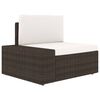 vidaXL Salon de jardin 6 pcs avec coussins Marron R&eacute;sine tress&eacute;e
