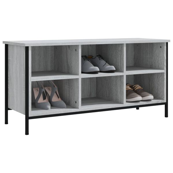 vidaXL Armoire &agrave; chaussures sonoma gris 100x35x50 cm bois d'ing&eacute;nierie
