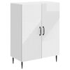 vidaXL Buffet Blanc brillant 66 x 34,5 x 89,5 cm Bois d'ing&eacute;nierie