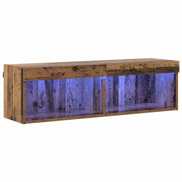vidaXL Ensemble meuble TV avec LED Bois Ancien 100 x 30 x 30 cm