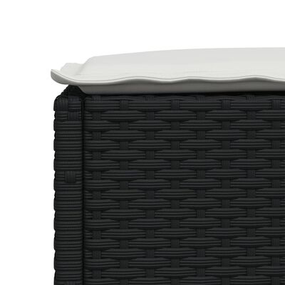 vidaXL Tabouret de jardin et coussin noir 63,5x56x32 cm résine tressée