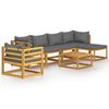 vidaXL Salon de jardin 7 pcs avec coussin Bois d'acacia solide