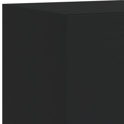 vidaXL Unités murales TV avec LED 6 pcs noir bois d'ingénierie