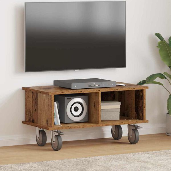 vidaXL Meuble TV Bois ancien 68,5 x 35 x 35 cm Bois d'ing&eacute;nierie