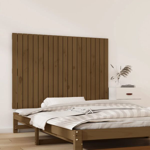 vidaXL T&ecirc;te de lit murale Marron miel 127,5x3x90 cm Bois massif de pin