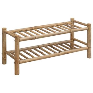vidaXL Rack &agrave; chaussures avec &eacute;tag&egrave;re Naturel 68 x 28 x 30 cm Bambou