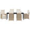 vidaXL Ensemble de salle &agrave; manger pour jardin 7 pcs Beige polyrotin