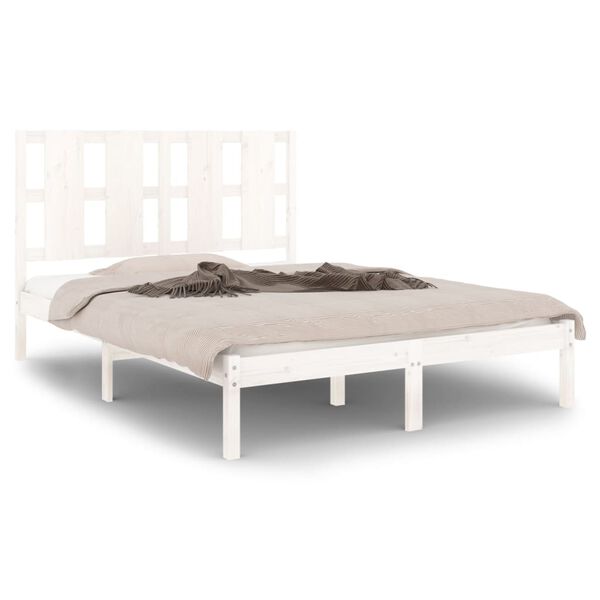 vidaXL Cadre de lit sans matelas blanc 140x200 cm bois de pin massif