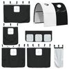 vidaXL Rideaux pour lit mezzanine avec tunnel blanc et noir polyester