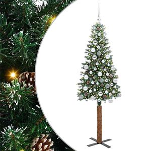 vidaXL Sapin de No&euml;l mince Vert 180 cm PVC et bois de pin massif