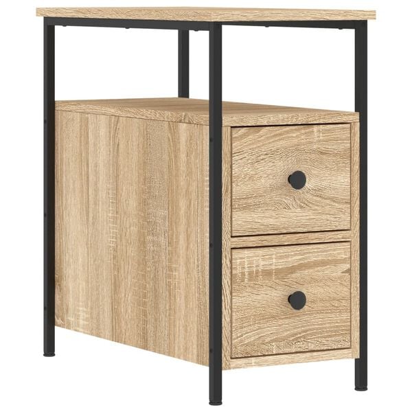 vidaXL Table de chevet ch&ecirc;ne sonoma 30x60x60 cm bois d'ing&eacute;nierie