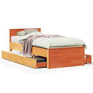 vidaXL Cadre de lit sans matelas avec t&ecirc;te de lit 90x190cm bois de pin