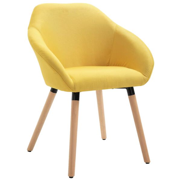 vidaXL Chaises &agrave; manger lot de 6 jaune tissu