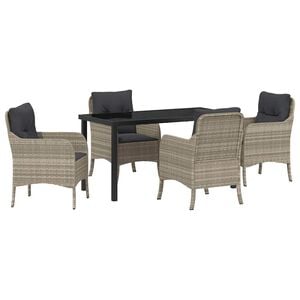 vidaXL Ensemble de salle &agrave; manger pour jardin 5 pc Gris clair