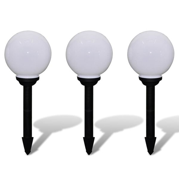 vidaXL Lampes d'all&eacute;e &agrave; LED 3 pcs 20 cm avec piquet de sol