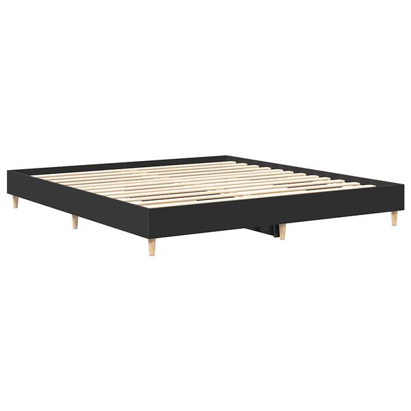 vidaXL Cadre de lit sans matelas noir 180x200 cm bois d'ing&eacute;nierie