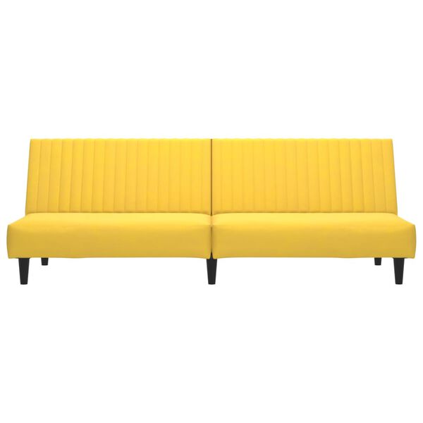 vidaXL Canap&eacute;-lit &agrave; 2 places avec repose-pied Jaune Velours
