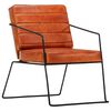 vidaXL Fauteuil Brun roux Cuir v&eacute;ritable