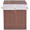 vidaXL Panier &agrave; linge rectangulaire Bambou Marron