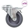 vidaXL 16 pcs Roulettes pivotantes &agrave; trou de boulon 75 mm