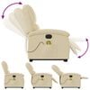 vidaXL Fauteuil inclinable de massage &eacute;lectrique Cr&egrave;me Tissu