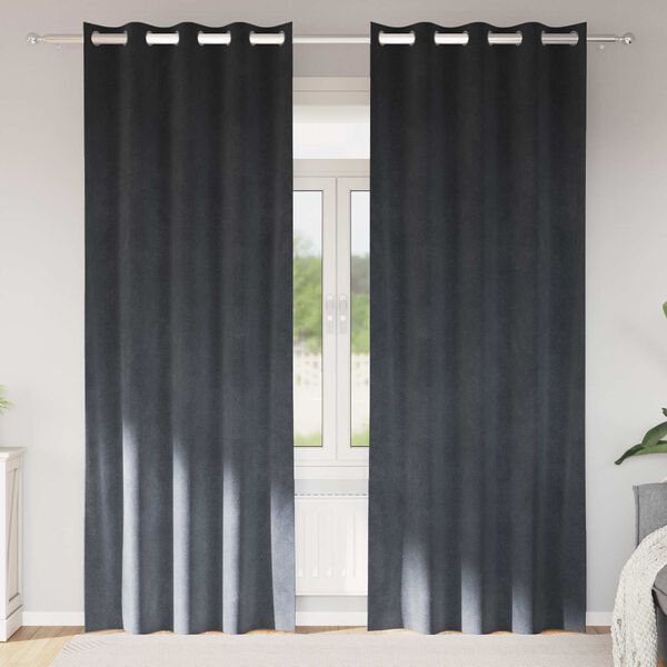 vidaXL Rideaux occultants 2 pcs Gris clair 140 x 260 cm Velours