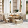 vidaXL Ensemble de canap&eacute; de jardin avec coussin 9 pcs beige et cr&egrave;me