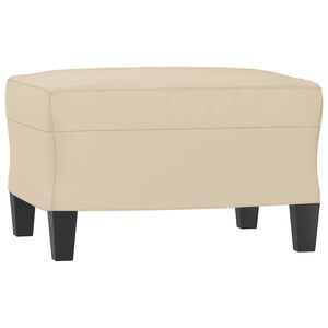 vidaXL Repose-pied Cr&egrave;me 60x50x41 cm Tissu microfibre