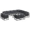vidaXL Ensemble de canap&eacute; de jardin 13 pc Noir Aluminium