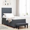 vidaXL Lit &agrave; ressorts avec matelas Gris fonc&eacute; 90 x 200 cm Velours