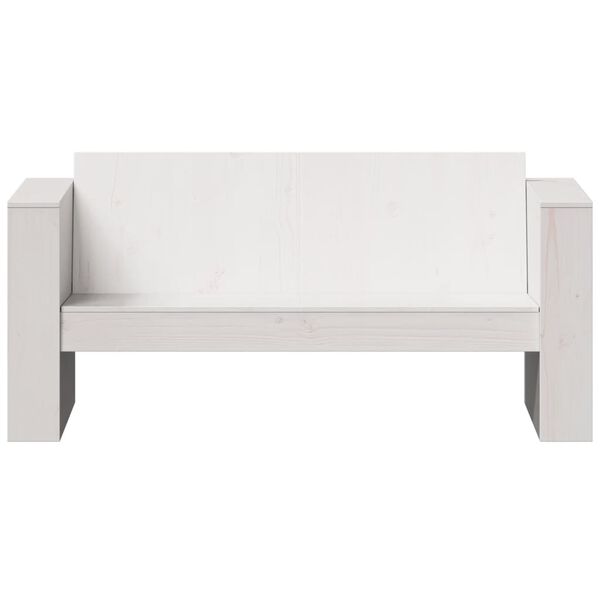 vidaXL Canap&eacute; de jardin 2 places blanc 134x60x62 cm bois de pin massif