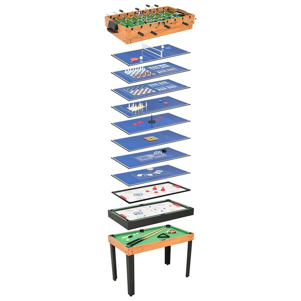 vidaXL Table de jeu multiple 15 en 1 121x61x82 cm &Eacute;rable