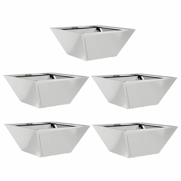 vidaXL Cache-pot de jardin 5 pcs Argent 35 x 35 x 15 cm