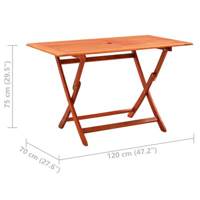 vidaXL Ensemble à manger d'extérieur pliable 7 pcs Bois d'eucalyptus