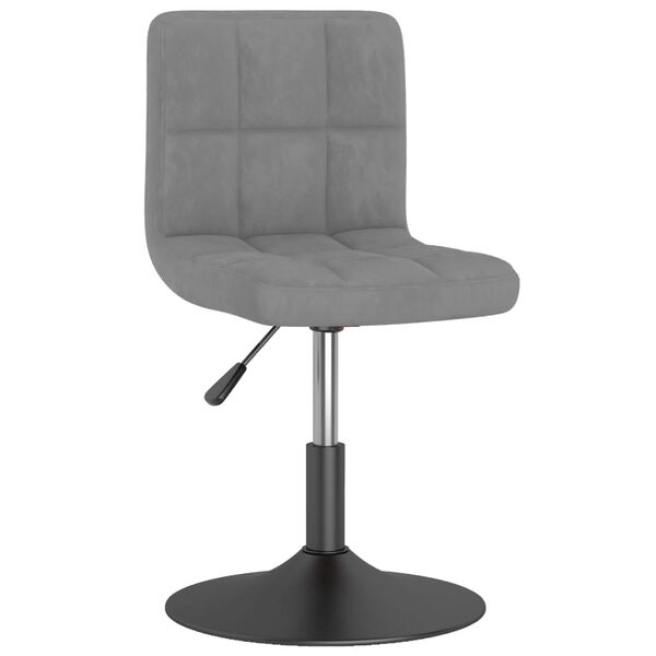 vidaXL Chaise pivotante de salle &agrave; manger Gris clair Velours