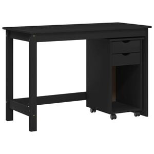 vidaXL Ensemble bureau et armoire 2 pc Noir Bois de pin massif