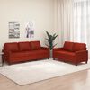 vidaXL Ensemble de canap&eacute;s 2 pcs et coussins Rouge bordeaux Similicuir