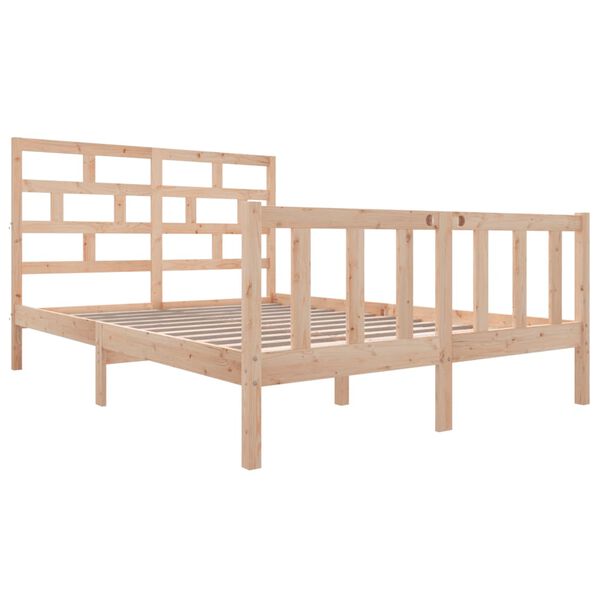 vidaXL Cadre de lit sans matelas bois massif 140x200 cm