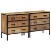 vidaXL Buffets 2 pcs 70x35x70 cm bois de manguier brut massif