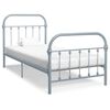 vidaXL Cadre de lit sans matelas gris m&eacute;tal 90x200 cm