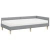 vidaXL Cadre de lit d'angle avec matelas 2 pcs Gris clair tissu