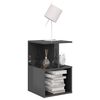 vidaXL Table de chevet Gris brillant 35x35x55 cm bois d'ing&eacute;nierie